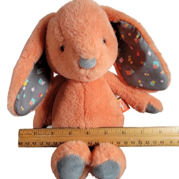 B. Toys Orange Bunny Plush Stuffed Animal Soft Ears 12" Rabbit Toy - Picture 5 of 14